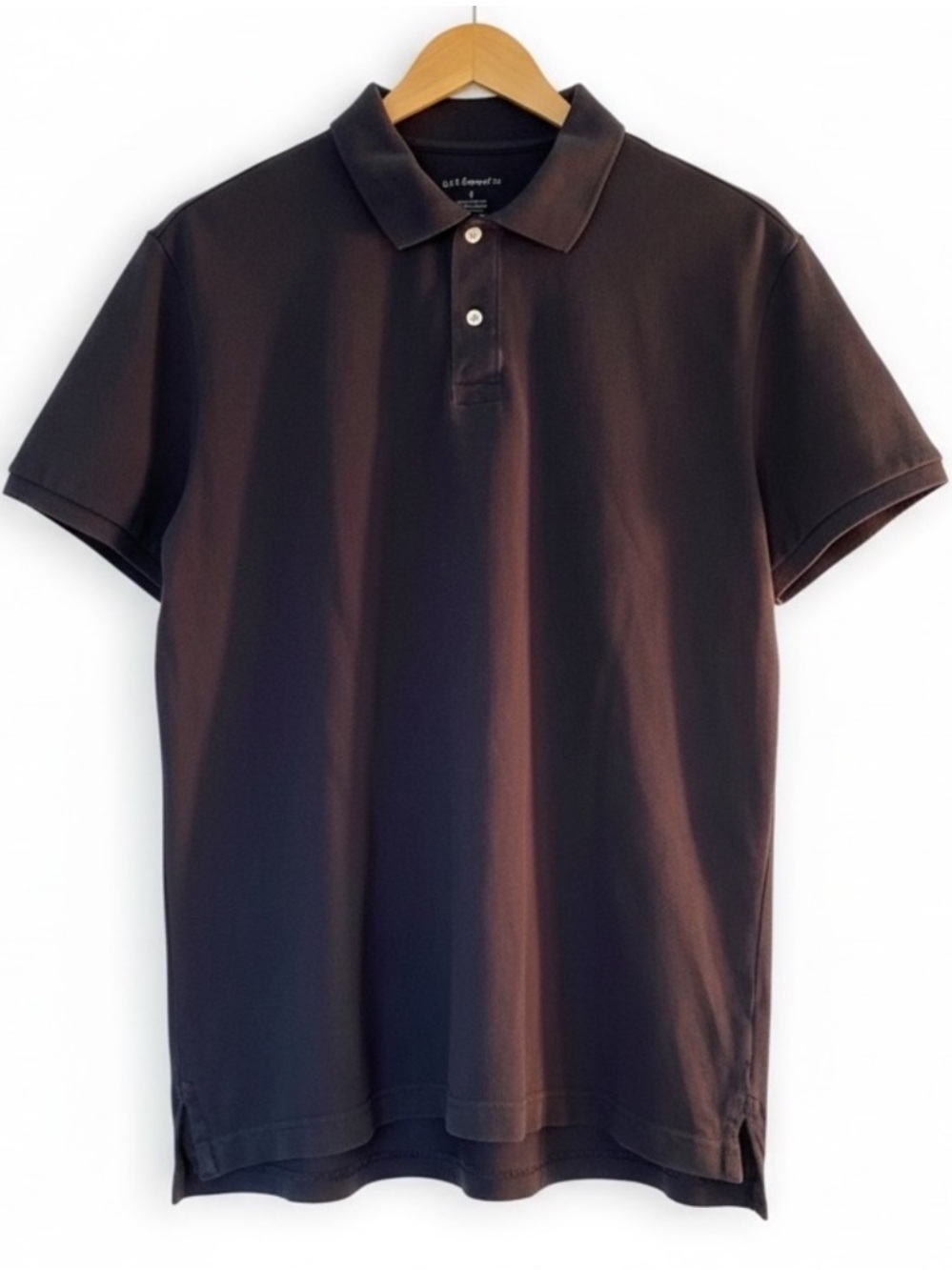 Vintage G.H. BASS & Co Mens Polo Shirt Black Cotton Golf Large